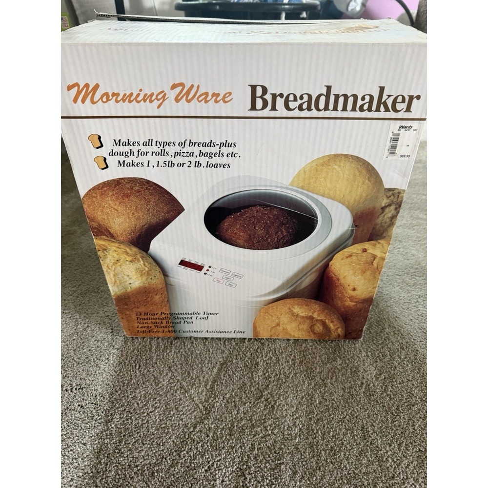 Morning Ware Automatic Bread Maker MW15 New open Box Sealed Instructions